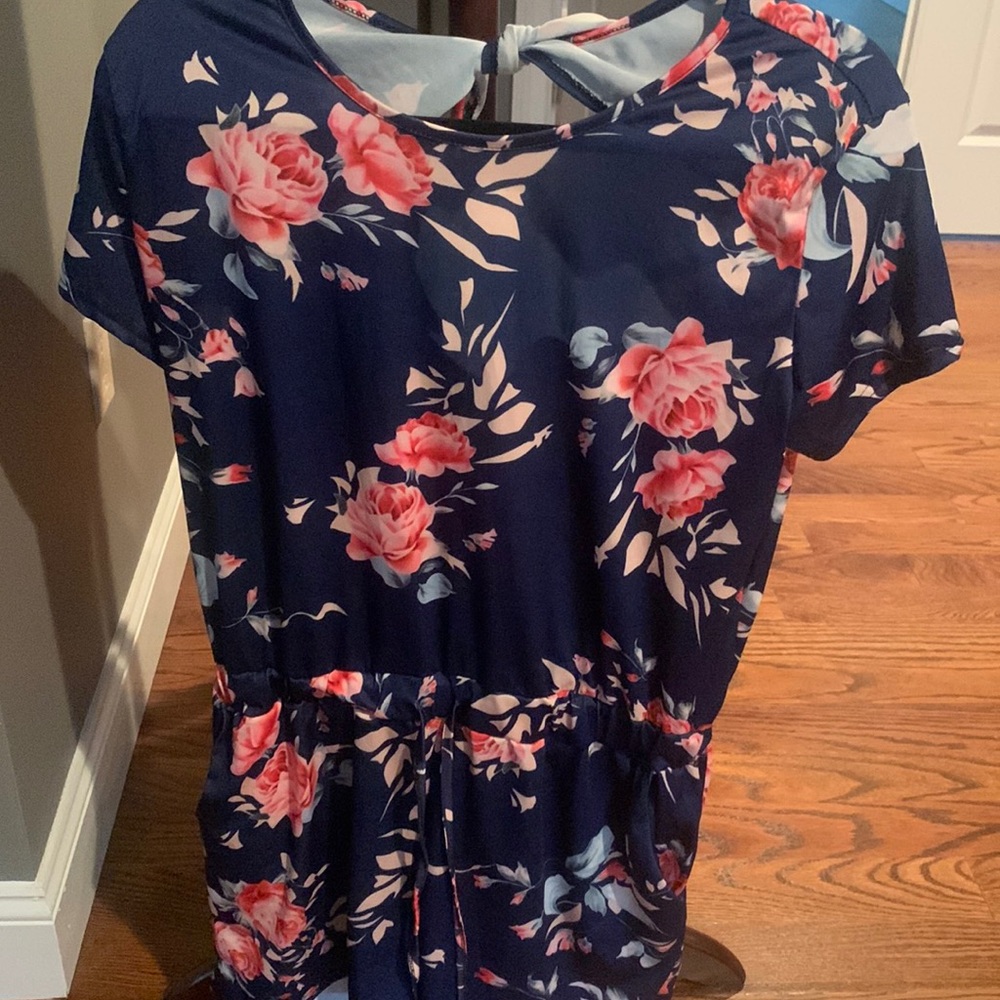 Blue Floral Romper